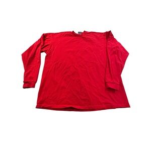 Pro Club Men's Heavyweight Cotton Long Sleeve T-Shirt Crew Neck Size 3XL Red EUC